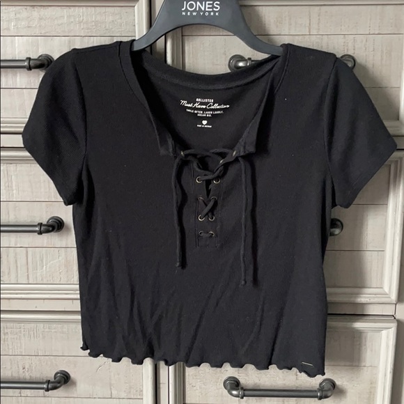 Hollister Tops - black tie shirt from hollister